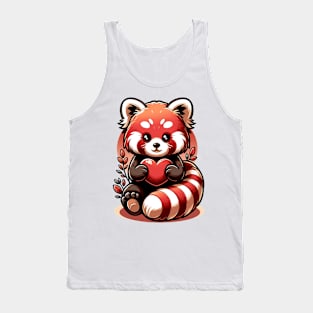 Cute Red Panda Animal Love Lovers Heart Tank Top